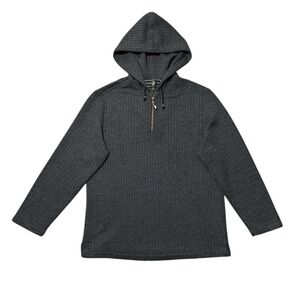 Vtg ST JOHN Sport by Marie Gray Womens S Gray Pullover Hoodie 1/4 Zip USA